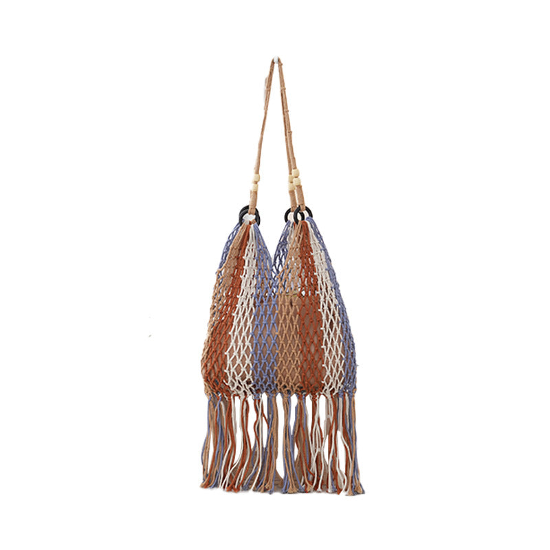 Women's Weaving Hollow Summer Large Capacity Tassel Net Women's Handbag