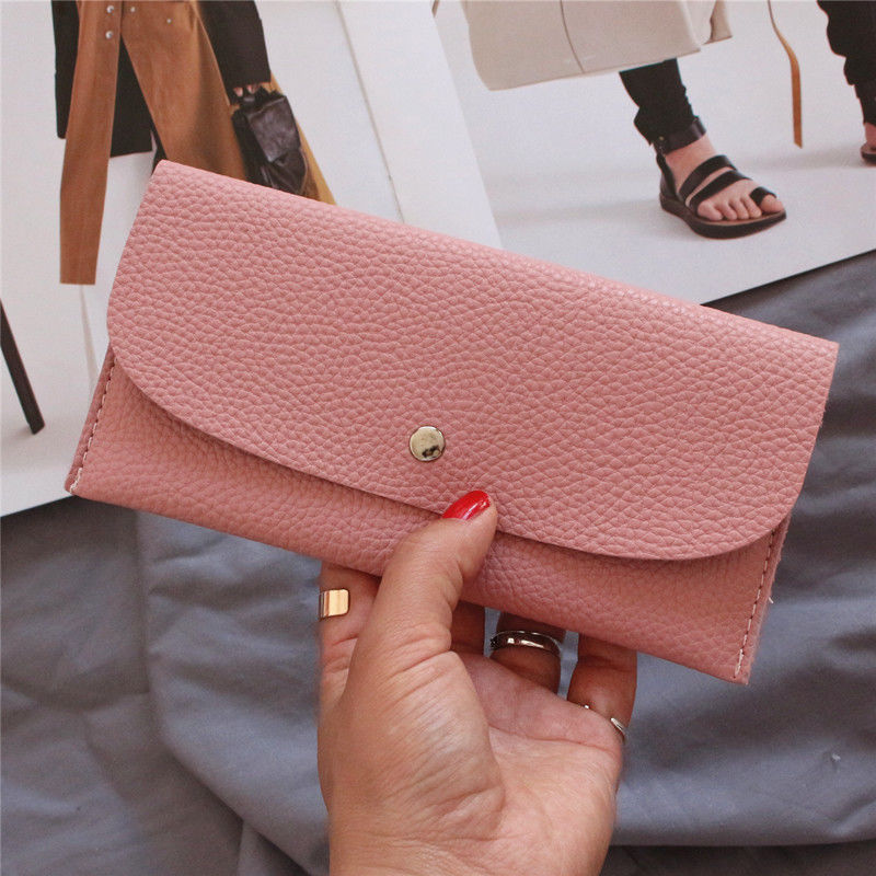 Fashion Lychee Pattern Simple Thin Long Ladies Wallet