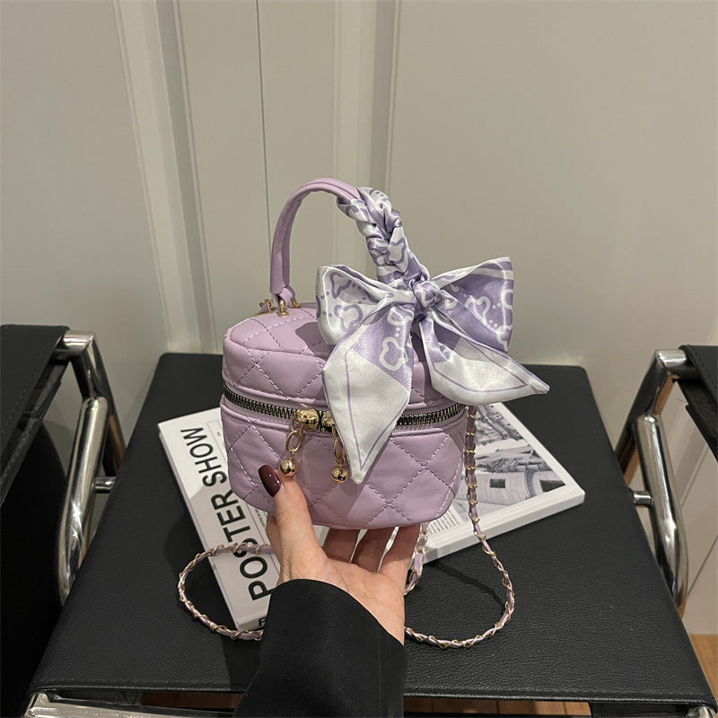 Color Embroidery Thread Popular Bow Scarf Personal Leisure Commuter Western Women's Shoulder Bag