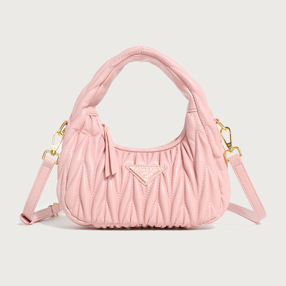 Women's Design Spring Exquisite High-grade Pleated Underarm Handbags