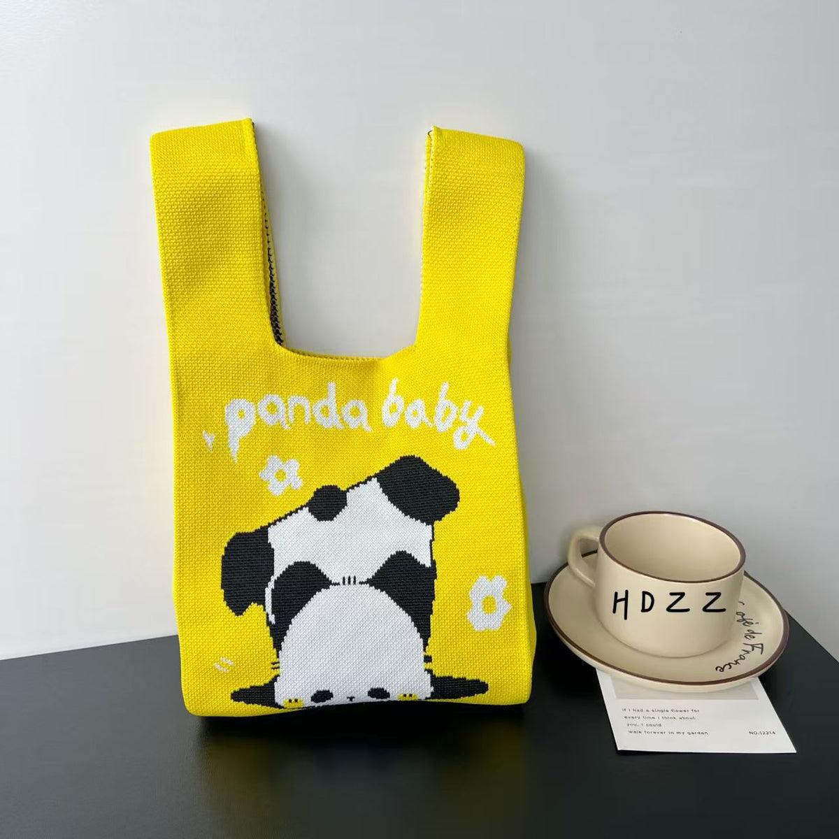 Women's Cute Panda Knitted Gift Niche High-grade Women's Handbag