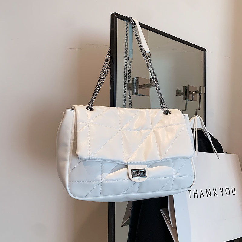 Women's Fashion Diamond Pattern Chain Texture Commuter Shoulder Bags