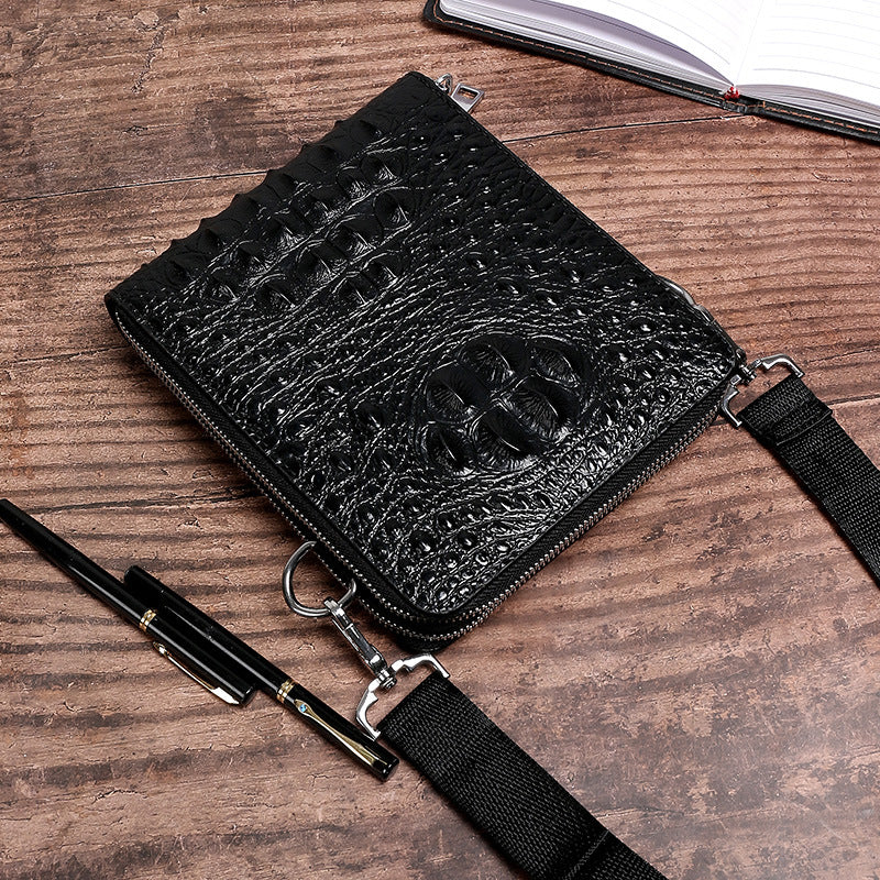 Men's Large Capacity Crocodile Pattern For Trend Men's Handbags