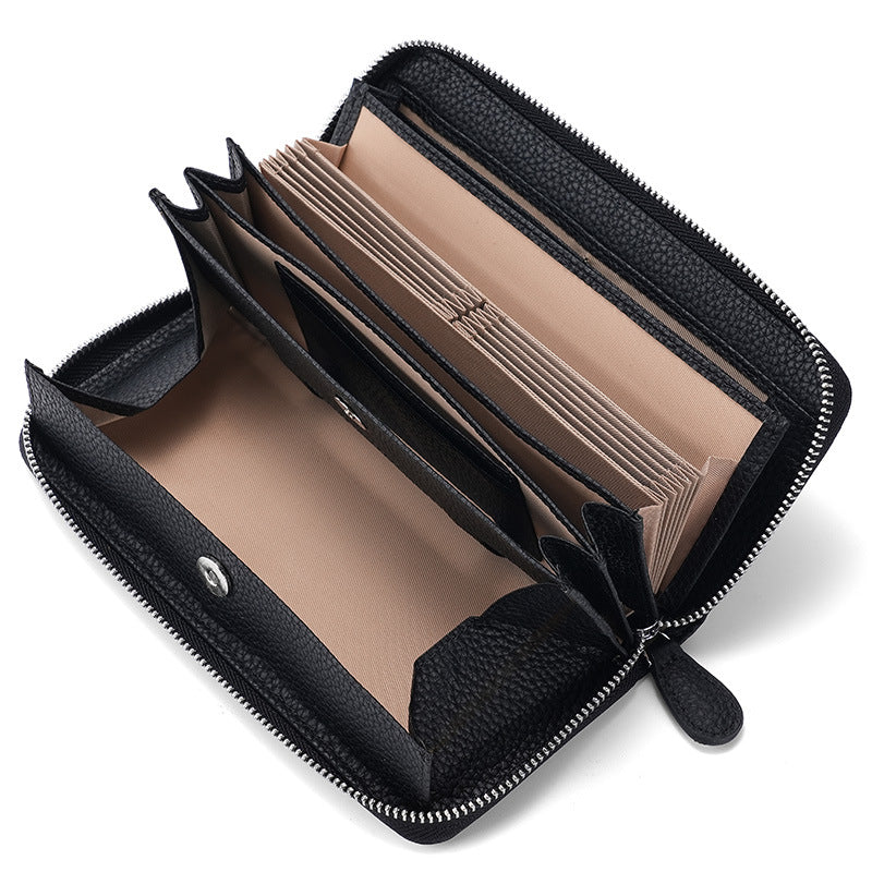 Women's & Men's & Genuine Leather Credit Long Clutch Purses