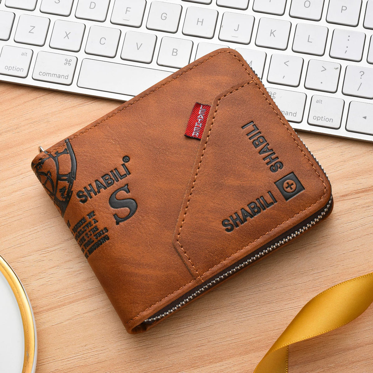 Fashion Men's Zipper Retro Short Horizontal Men's Wallets