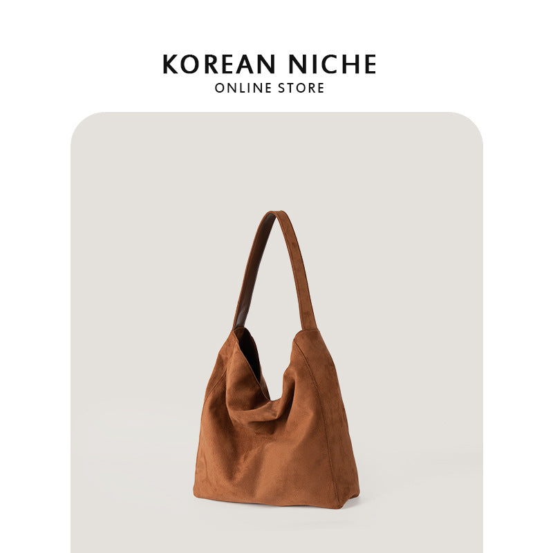 Fashionable Suede Soft Texture Large Capacity Armpit Bags