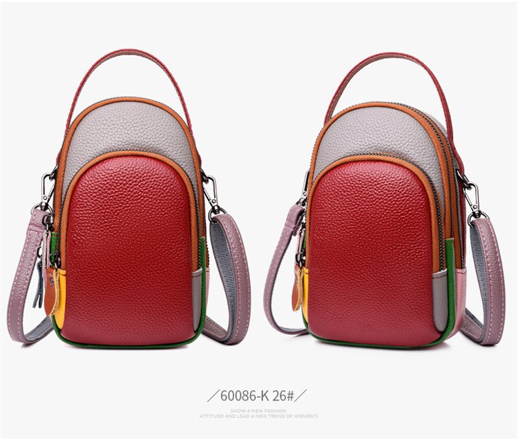 Women's Cow Leather Candy Color Korean Mini Shoulder Bags