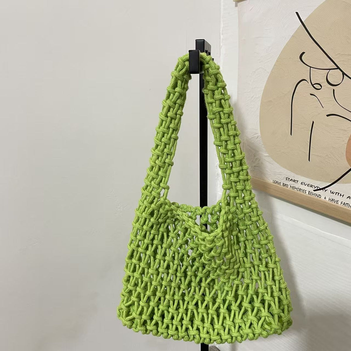 Color Straw Mini Korean Wrist Woven Classic Style Women's Handbag