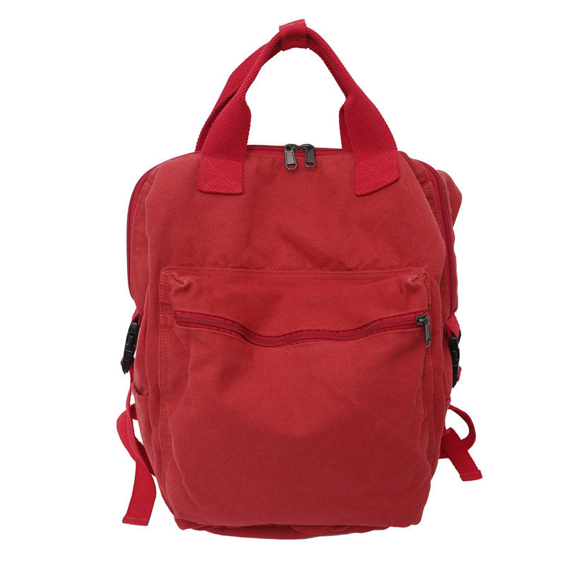 Style Leisure Washed-out Canvas College Korean Backpacks