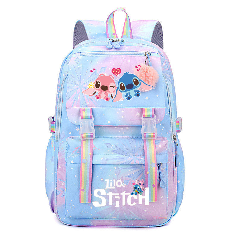 Star Stitch Large Capacity Rainbow Printing Backpacks