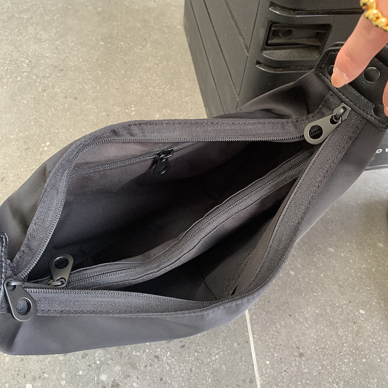 Women's Cloth Simple Letter Wide Straps Large Shoulder Bags