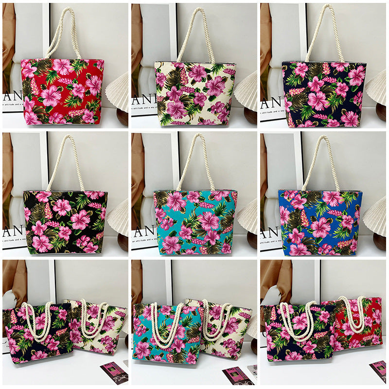 Women's Pattern Canvas Floral Cloth Ethnic Style Large Women's Shoulder Bag