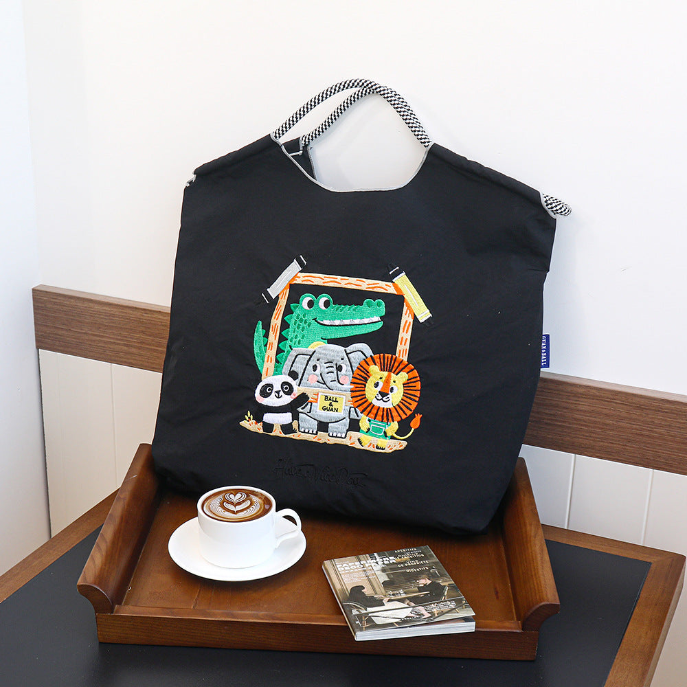 Embroidery Environmentally Friendly Nylon One Shopping Bags