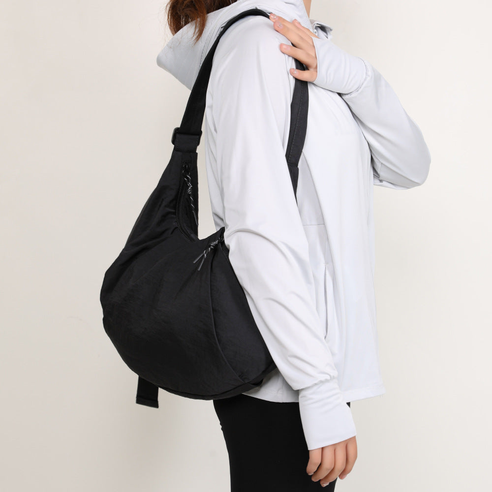 Women's & Men's Solid Color Simple Cycling Style Nylon Crossbody Bags