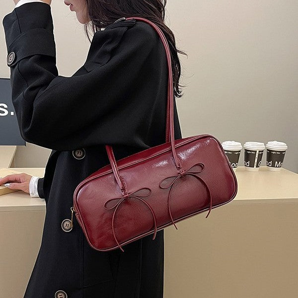 Women's Fashion Red Boston Summer Pillow Texture Bags