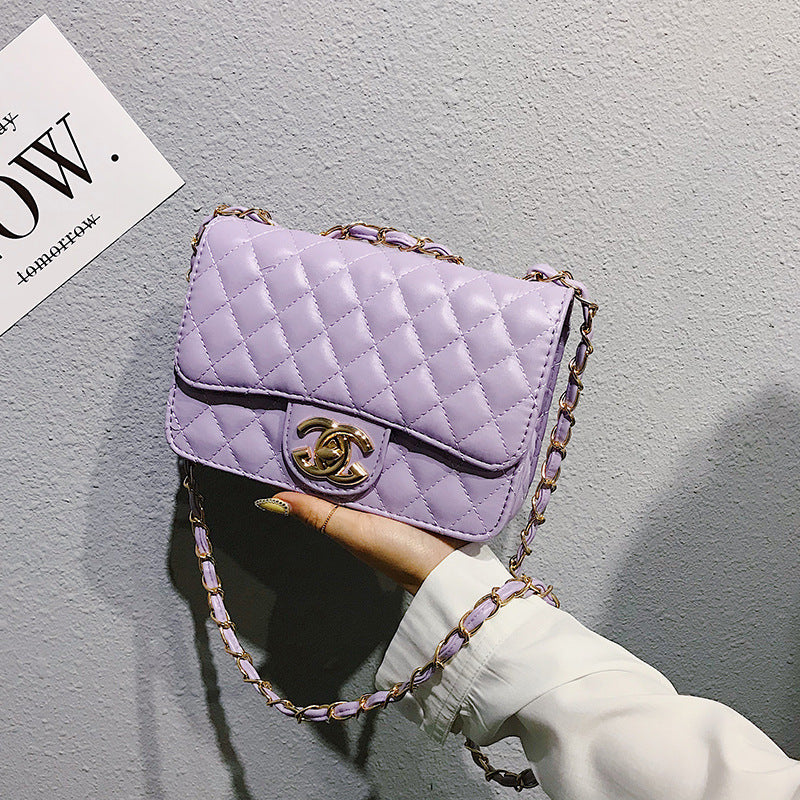 Women's Fashionable Korean Diamond Chain Classic Style Bags