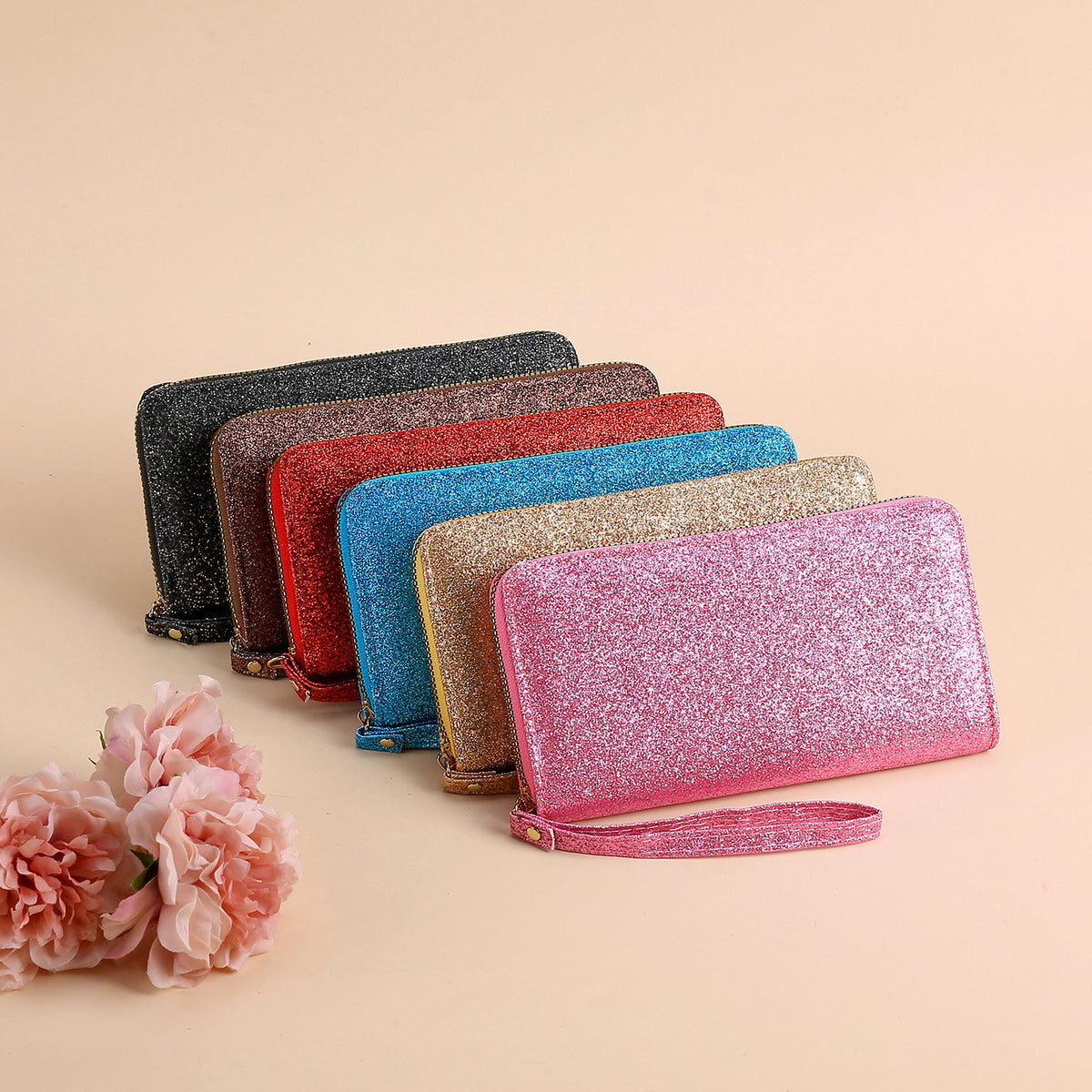 Long Zip Sequins Pearlescent Trendy Multifunctional Ladies Wallet