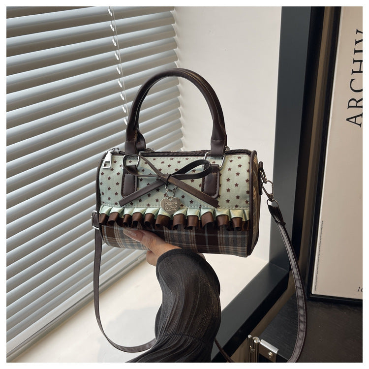 Women's Trendy Lace Fashion Polka-dotted Western Style Portable Underarm Women's Shoulder Bag