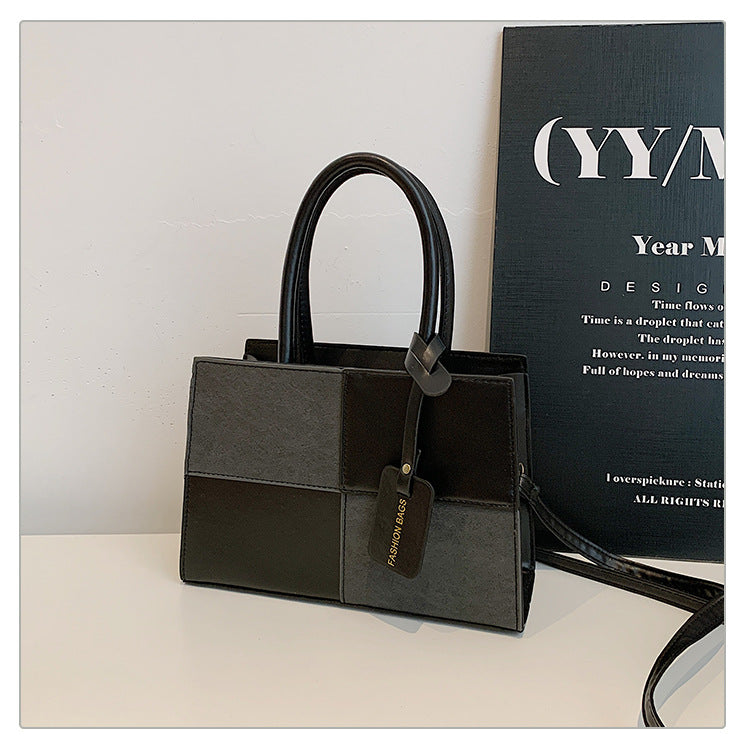 Women's Simple Stitching Large Capacity Texture Solid Color Women's Shoulder Bag