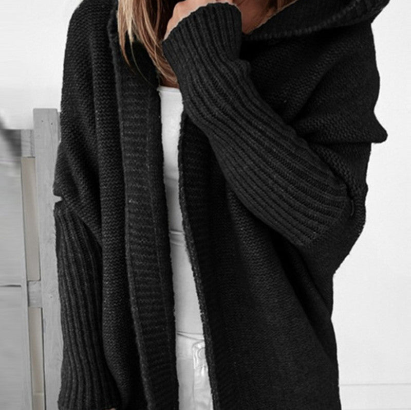 Collar Temperament Commute Bat Sleeved Soft Knitwear