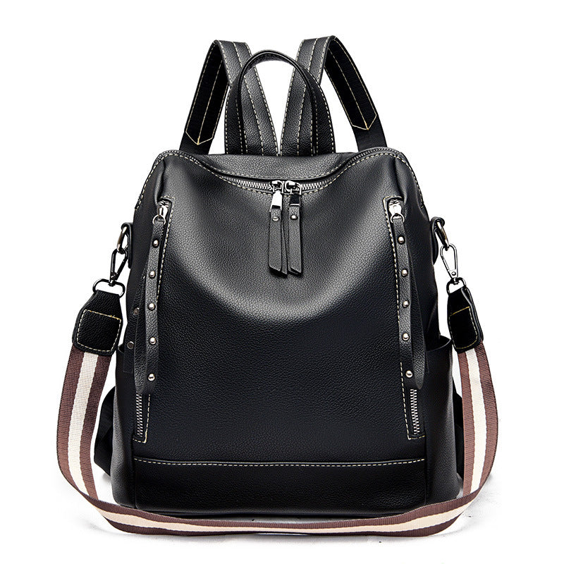 Women's Fashion Retro Summer Soft Leather High Backpacks