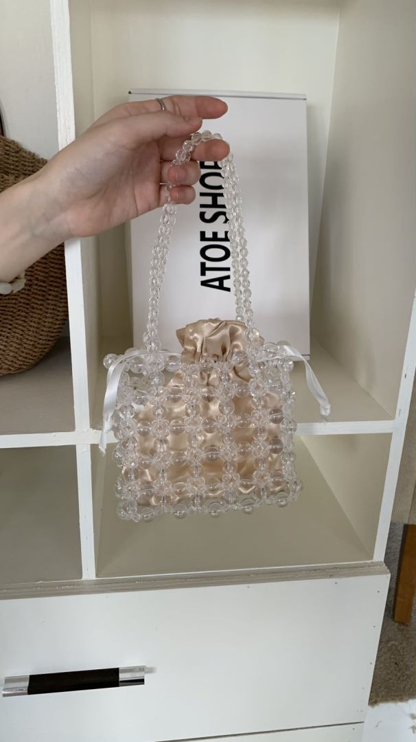 Gate Material Handmade Woven Hollowed Beaded Handbags