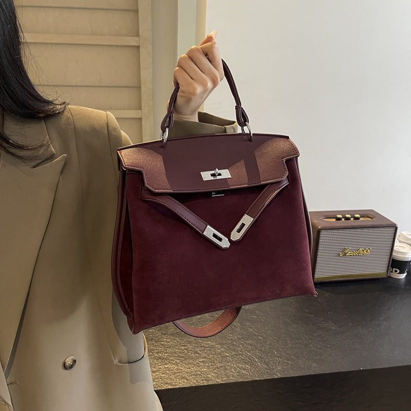 Women's Large Suede Kelly Fashion Underarm For Crossbody Bags