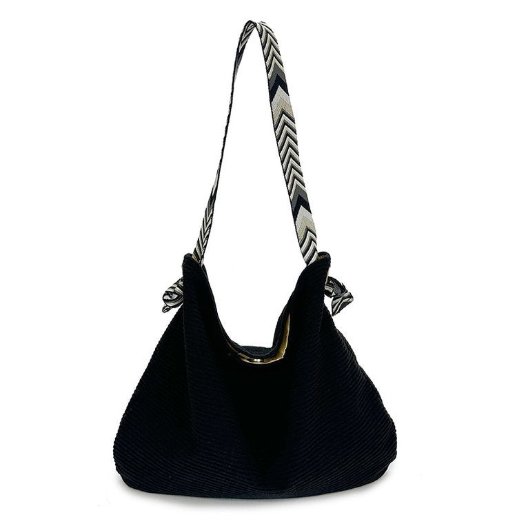 Women's Idle Style Large Capacity Underarm Corduroy Easy Women's Shoulder Bag