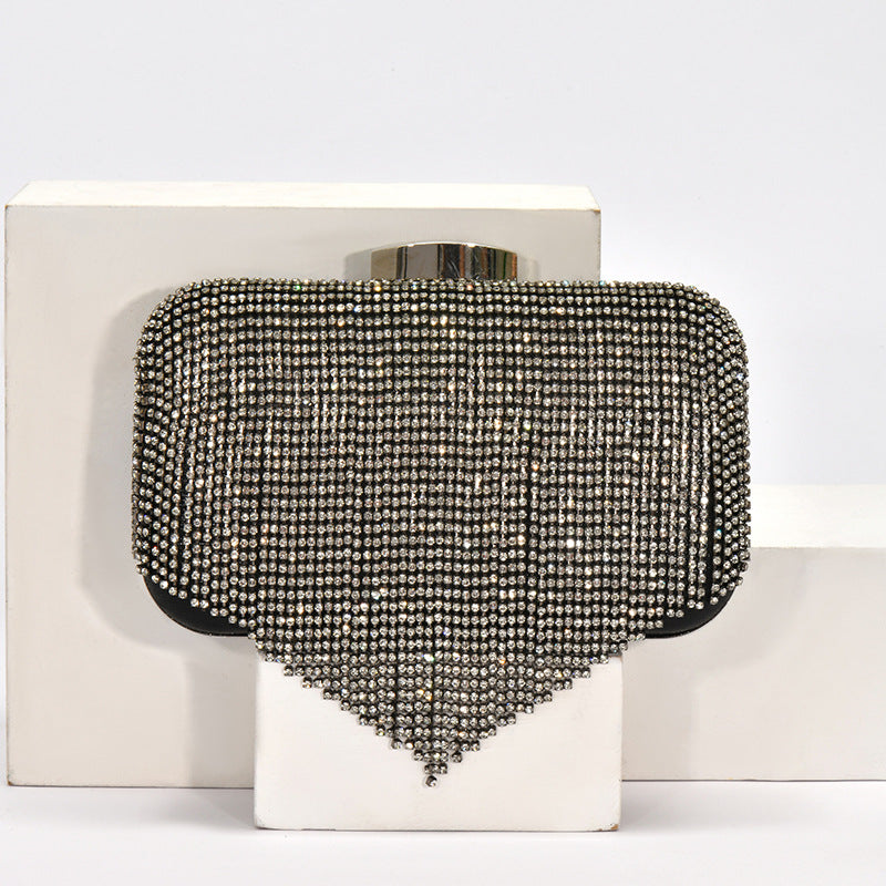 Rhinestone Shiny Tassel Dinner Clutch Banquet Evening Bags