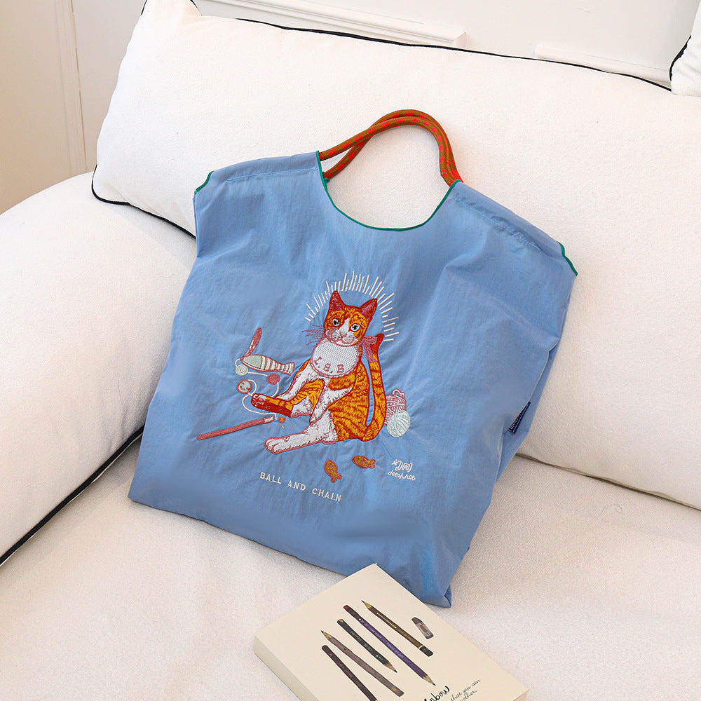 Embroidery Environmentally Friendly Nylon One Shopping Bags