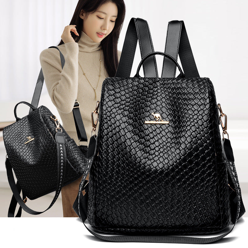Pretty Popular Woven Leather Cheap Selling Backpacks