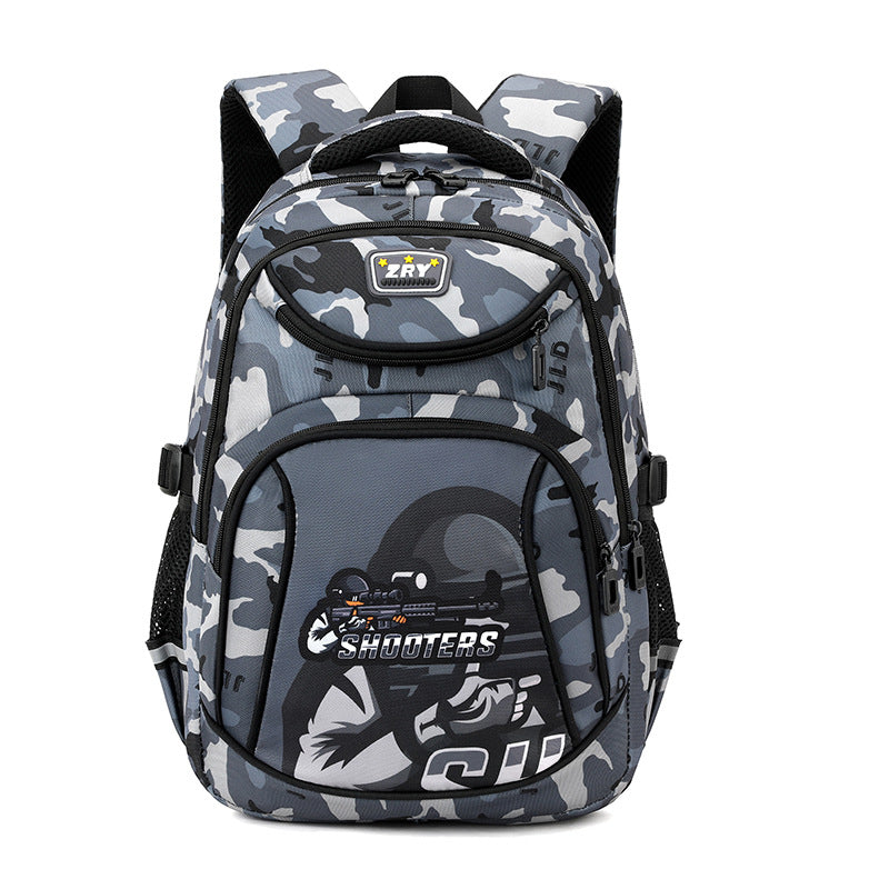 Fish Primary Boys Camouflage Large Capacity Elementary School Students' Schoolbags