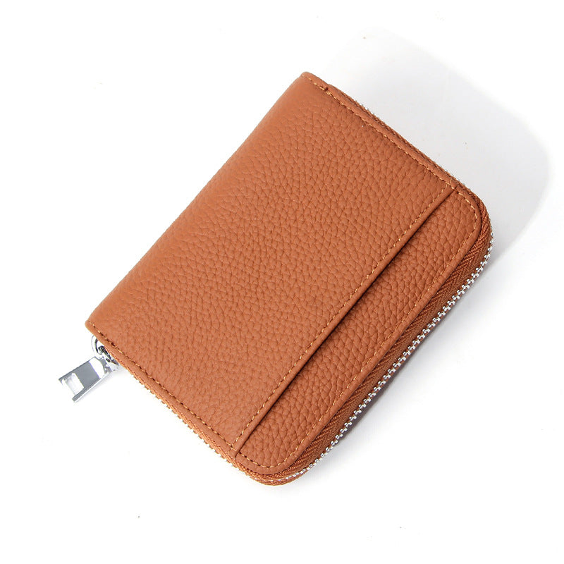 Women's First Layer Cowhide Short Leather Compartment Ladies Wallet