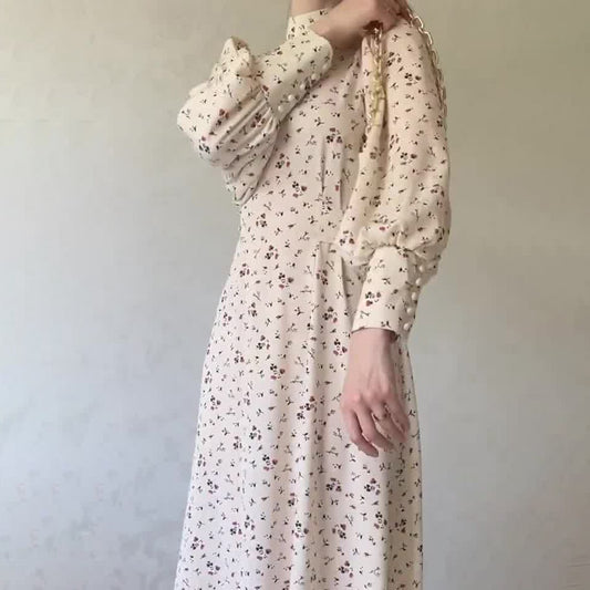 Autumn Gentle Loose Floral Dress Sense Dresses