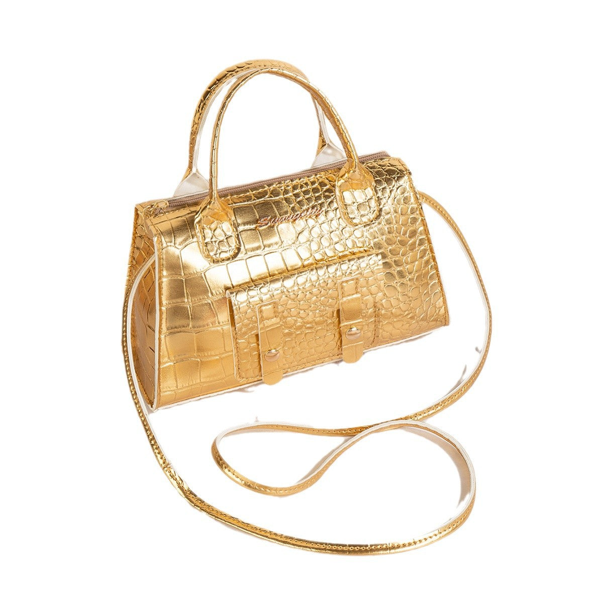 Women's Niche Advanced Texture Golden Stone Pattern Affordable Luxury Purses