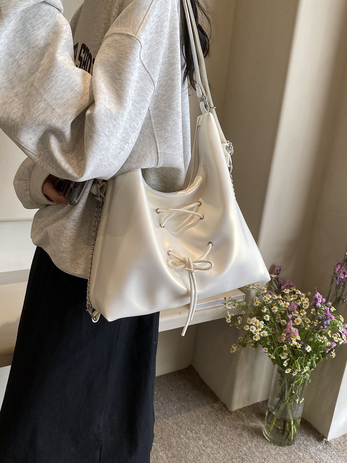 Women's Korean Style Bowknot Fashionable Portable Lightweight Women's Shoulder Bag