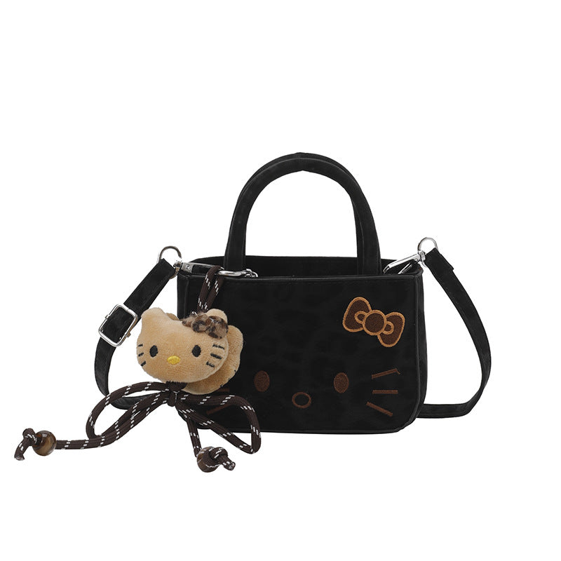 Women's Stylish Cute Cat Bow Embroidered Vintage Handbags