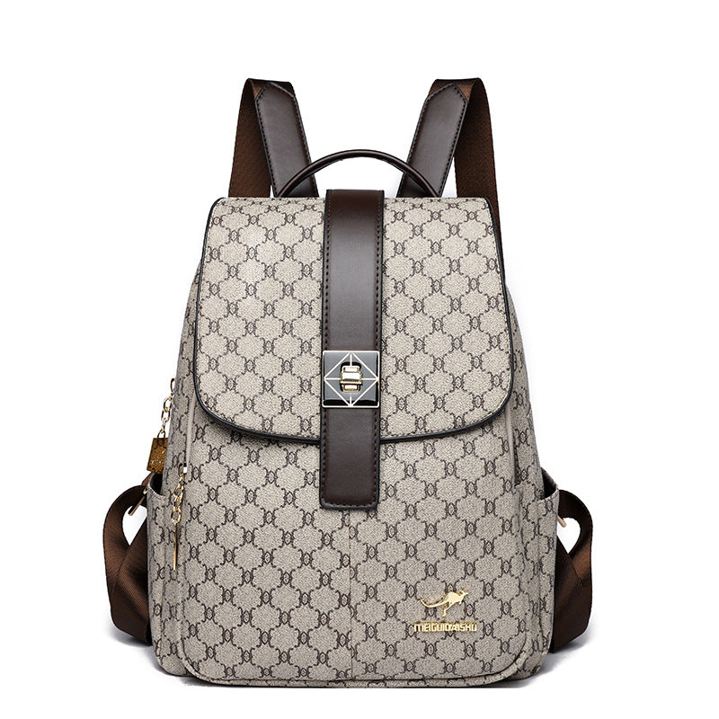 Women's Large Capacity Soft Leather Trendy Backpacks