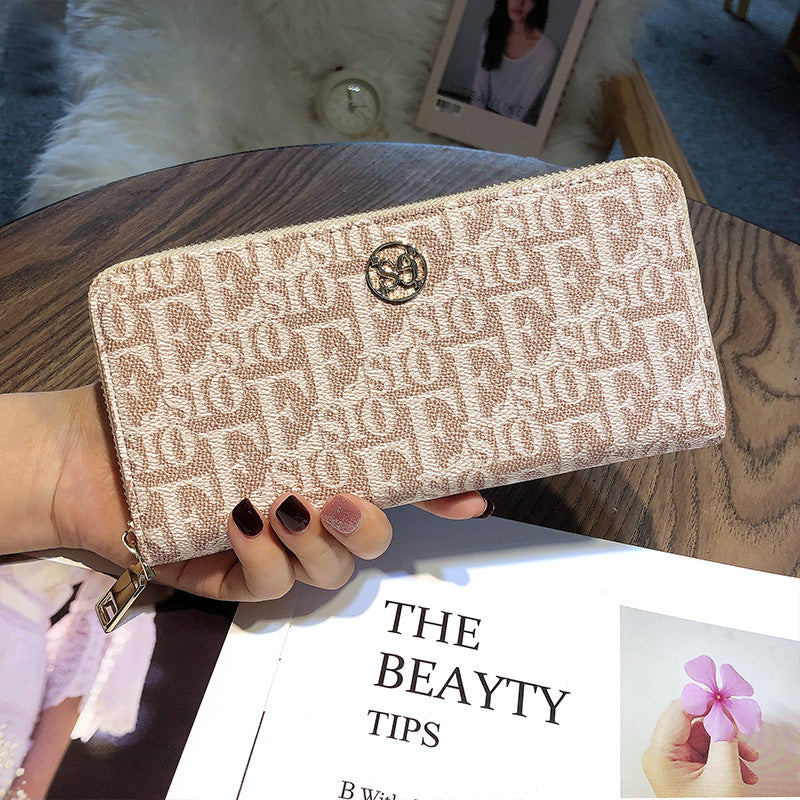 Women's Long Large Capacity One Zipper Ladies Wallet