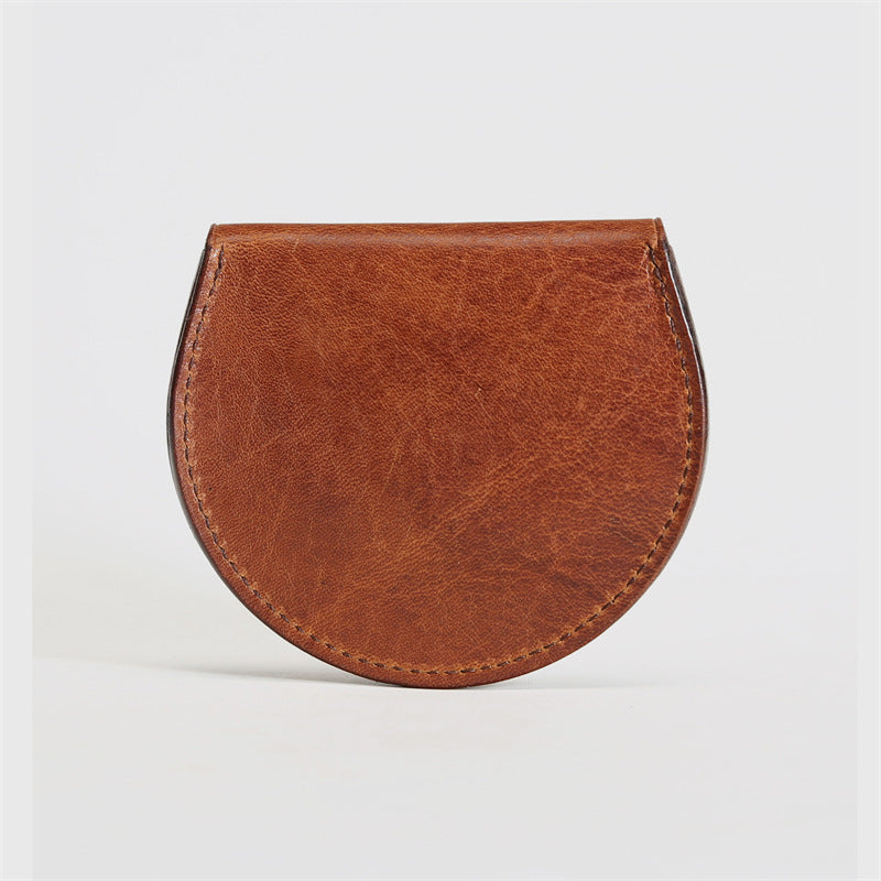 Women's & Men's & Handmade Vegetable Tanned Leather Mini Men's Wallets