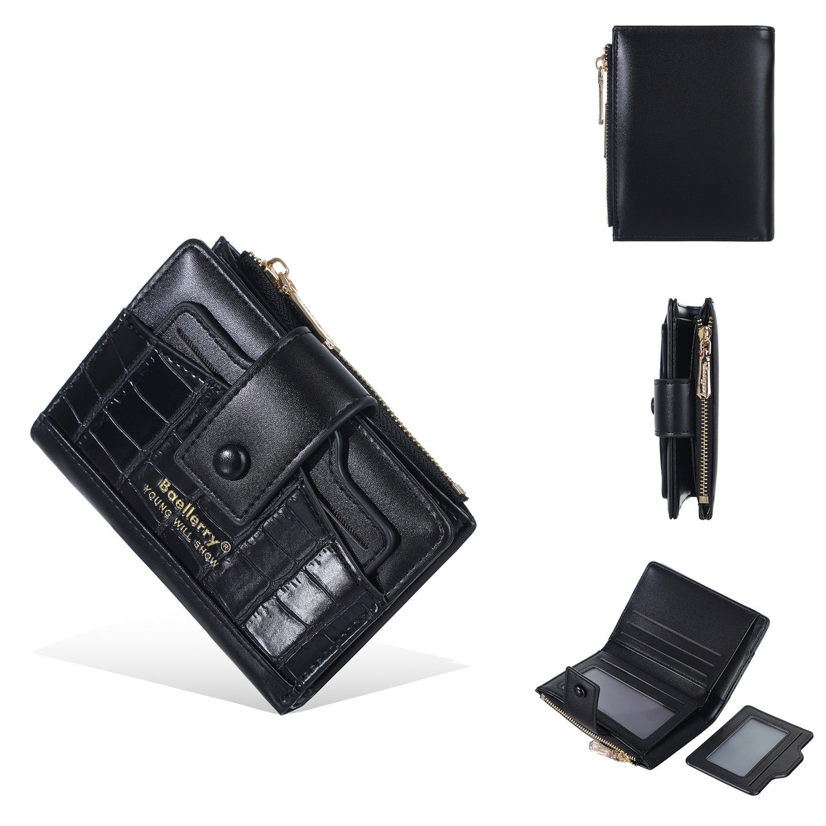 Women's Short Stone Pattern Multiple Slots Thin Ladies Wallet