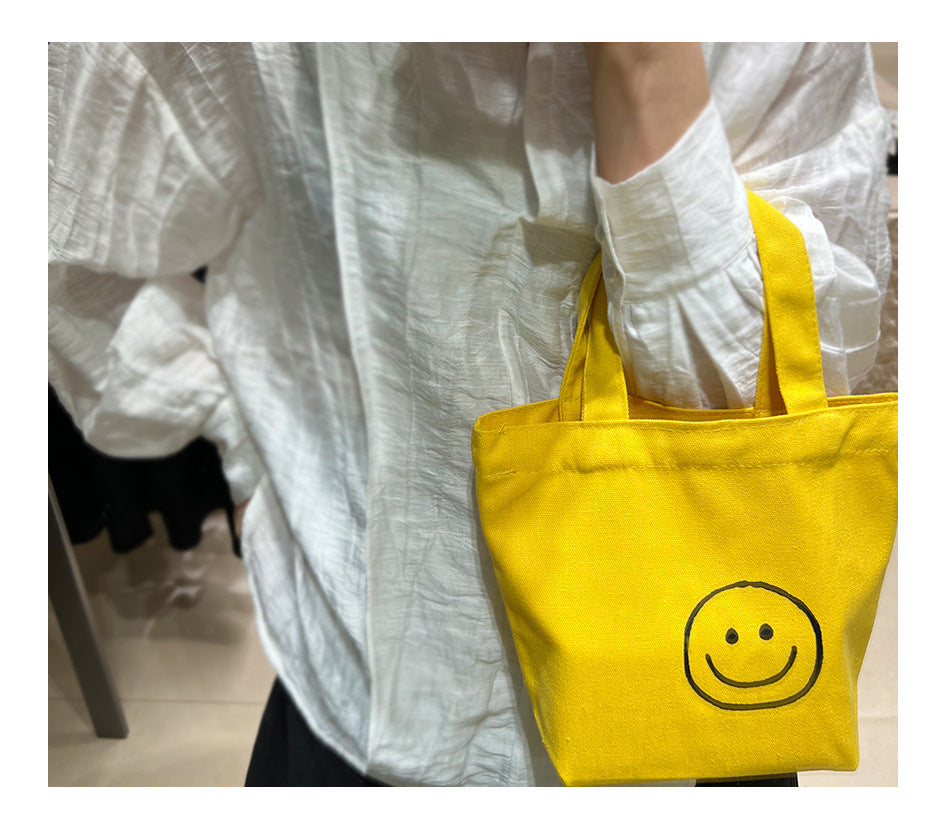 Style Smiley Canvas Simple Printed Smiling Handbags