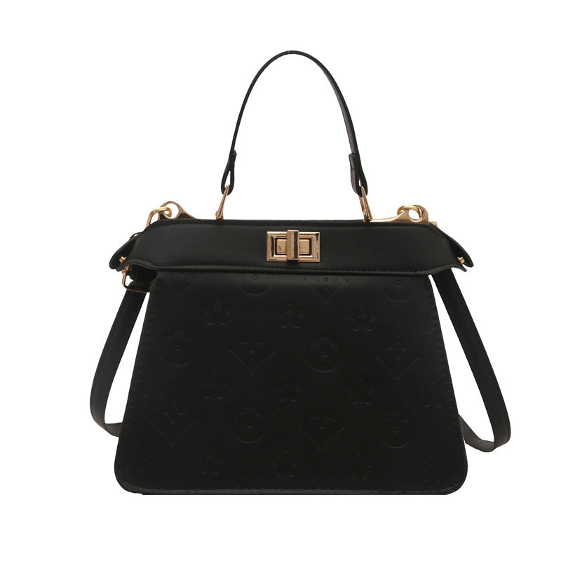 Women's Stylish Good Texture Solid Color Embossed Compartment Large Capacity Leisure Bags