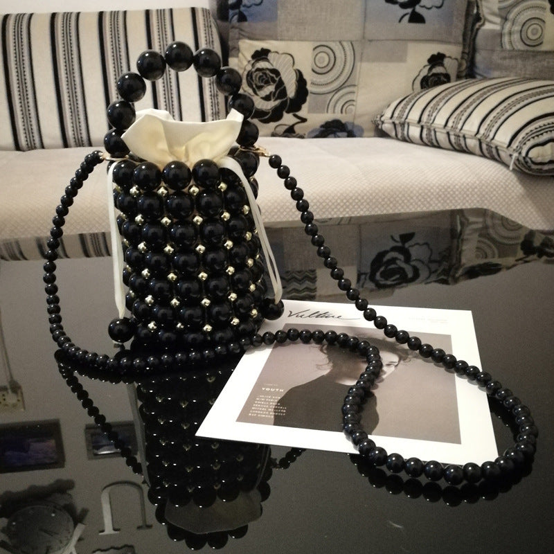 Hand-woven Beaded Pearl Hand-held Cross Body Bags