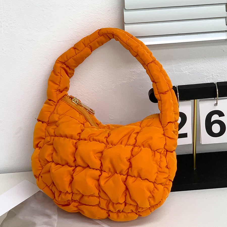 Women's Size Pleated Puff Cloud Candy Color Shoulder Bags