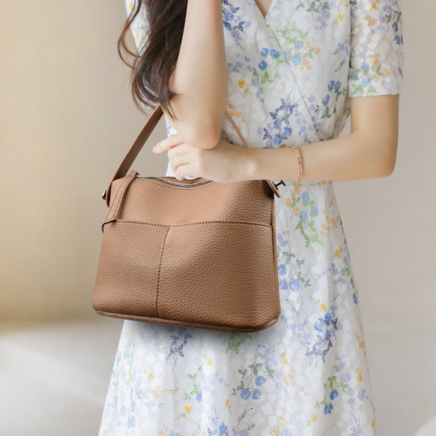 Retro Large Capacity Simple Soft Leather Fashionable Stylish Versatile For Handbags