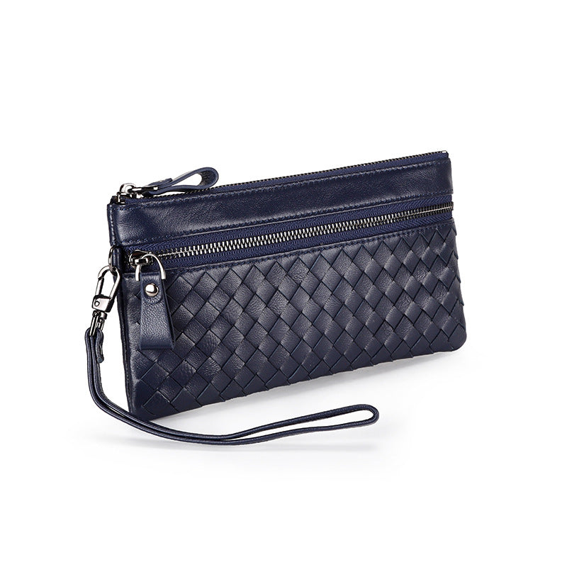 Women's & Men's Woven Long Zipper Clutch Large Capacity Ladies Wallets