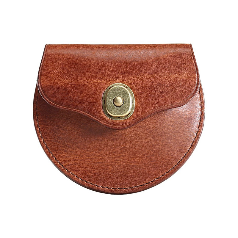 Women's & Men's & Handmade Vegetable Tanned Leather Mini Men's Wallets