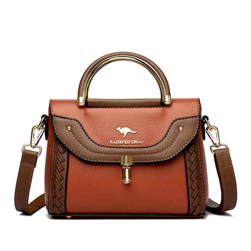 Women's Beautiful Classy Woven Contrast Color Shoulder Bags