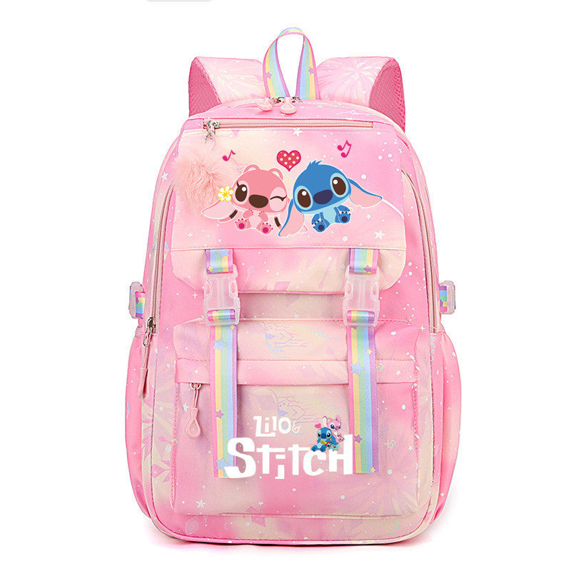Star Stitch Large Capacity Rainbow Printing Backpacks